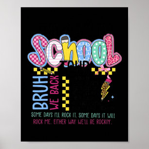 Affiche Tournée Prof Retro Lightning Bolt Retour à l'école