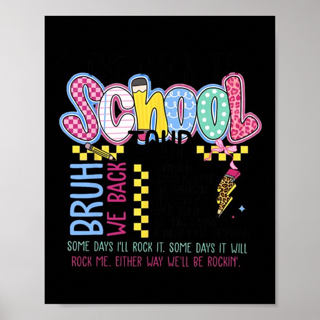 Affiche Tournée Prof Retro Lightning Bolt Retour à l'école (Devant)