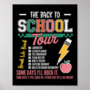Affiche Tournée Rétro éclair Abcd Retour à l'école Teac