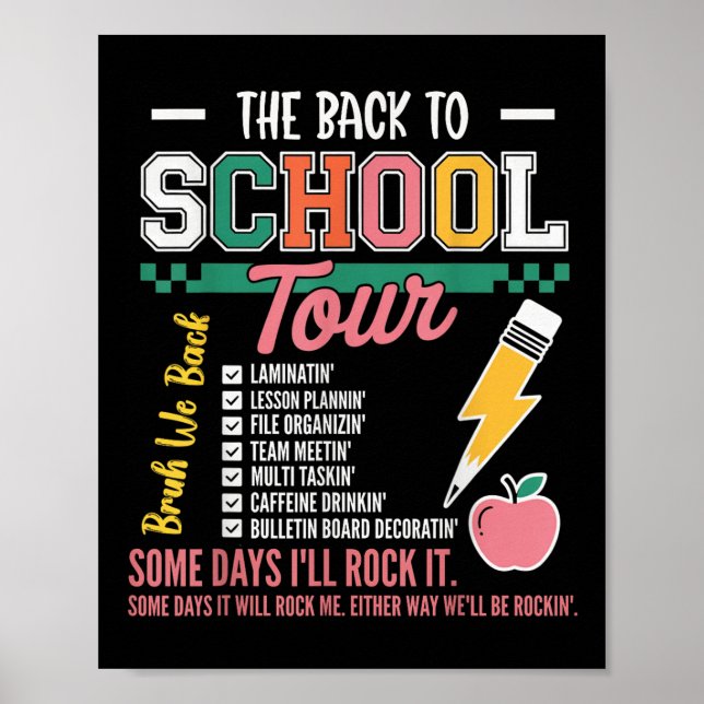 Affiche Tournée Rétro éclair Abcd Retour à l'école Teac (Devant)