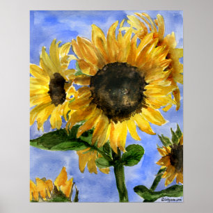 Affiche Tournesol 01 Aquarelle Peintures Art Imprimer