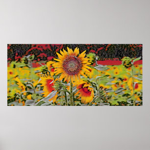 Affiche tournesol à pois