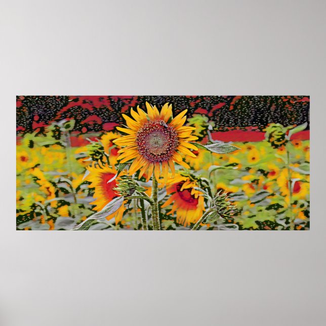 Affiche tournesol à pois (Devant)