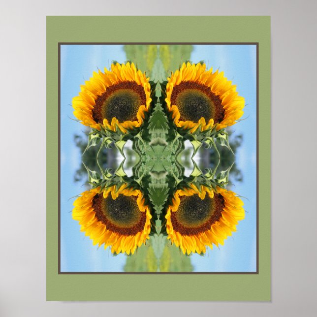 Affiche Tournesol Au Soleil Fleur Abstraite Art (Devant)