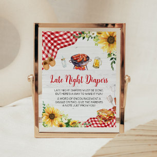 Affiche Tournesol Baby shower barbecue Diapositives noctur
