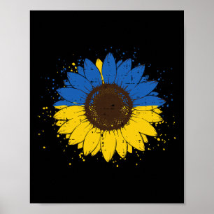 Affiche Tournesol bleu jaune ukrainien Fleur d'Ukraine Hom