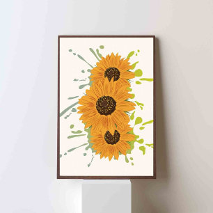 Affiche tournesol coloré