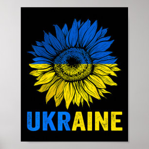Affiche Tournesol de la paix Drapeau ukrainien Amateur d'U