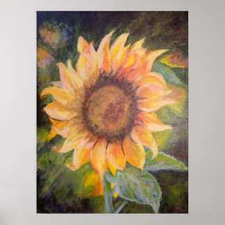 Affiche Tournesol de peinture acrylique