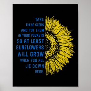 Affiche Tournesol Drapeau Ukraine Prenez Ces Graines