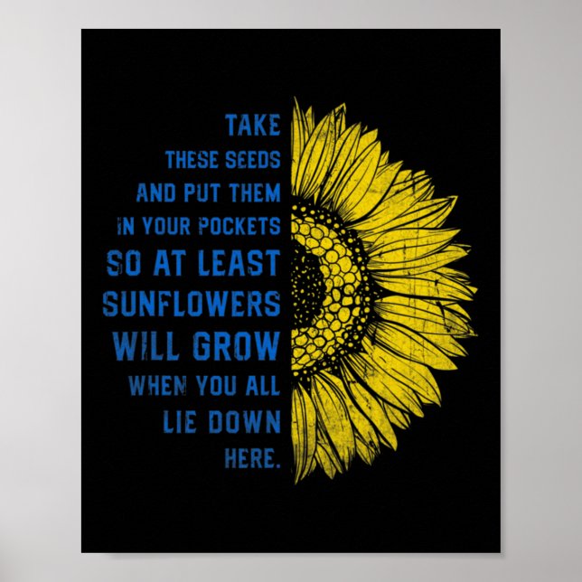 Affiche Tournesol Drapeau Ukraine Prenez Ces Graines  (Devant)