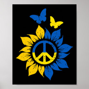 Affiche Tournesol Drapeau Ukrainien Vintage Je Suis Avec L