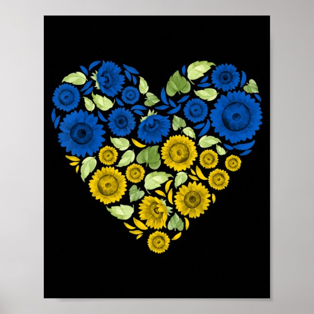 Affiche Tournesol du coeur ukraine Je suis avec l'Ukraine  (Devant)