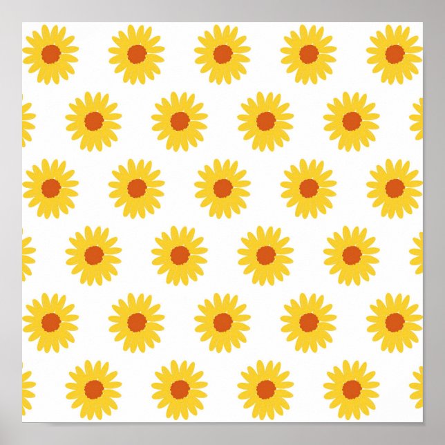 Affiche Tournesol Jaune Joli Rétro Y2K Motif (Devant)