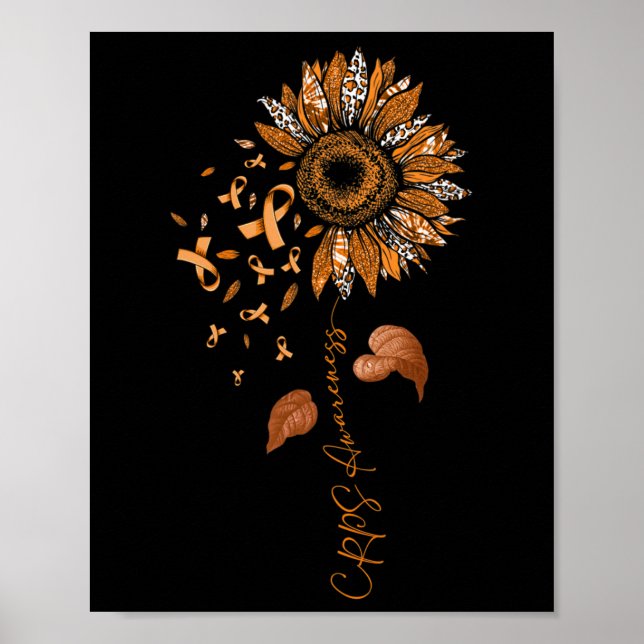 Affiche Tournesol Leopard Crêtes Sensibilisation Orange Ri (Devant)