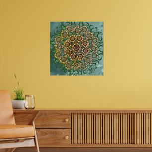 Affiche Tournesol Mandala Nature Lover Tournesols Floral