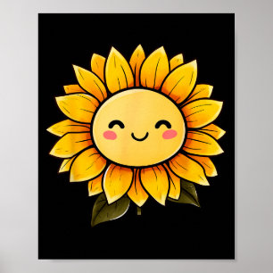 Affiche Tournesol Mignon Floral Heureuse Fleur Drôle Graph