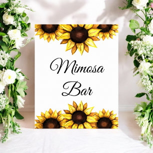 Affiche Tournesol Mimosa Bar Jaune Blanc Mariage Floral