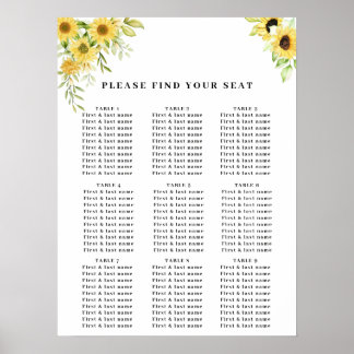 Affiche Tournesol Or Géométrique Rustique Mariage élégant