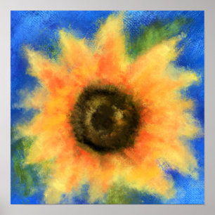 Affiche Tournesol - Peinture artistique originale abstrait