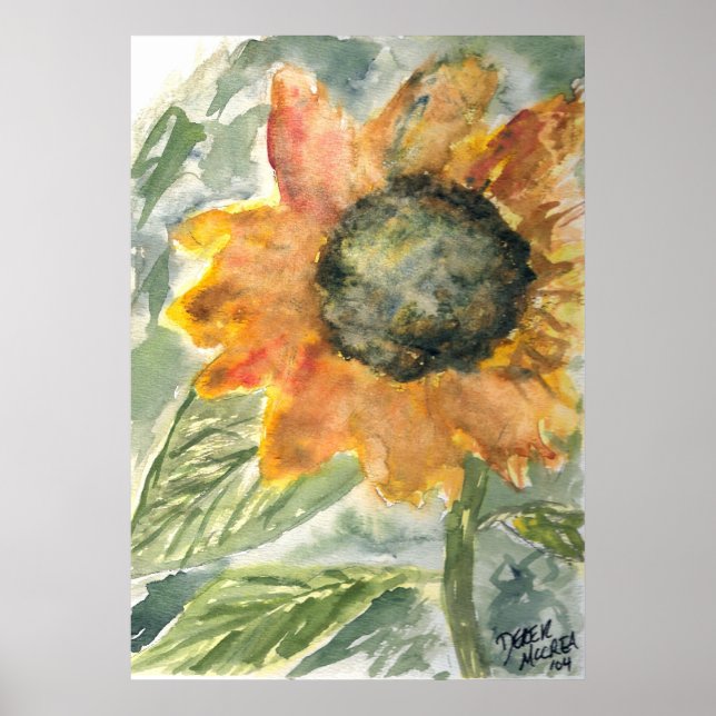 Affiche tournesol rustique (Devant)