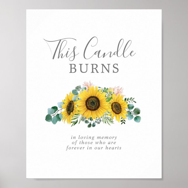 Affiche Tournesol Rustique Ce Bougeoir Brûle Signe Mémoria (Devant)