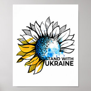 Affiche Tournesol Stand With Ukraine - Ukraine Fort Clot
