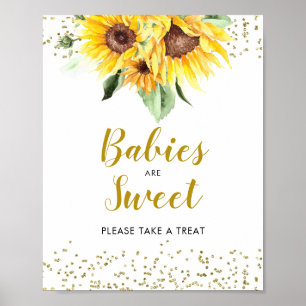 Affiche Tournesol sur le chemin Baby shower Bébés sont dou
