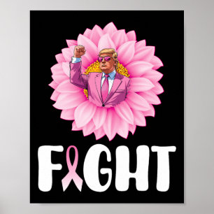 Affiche Tournesol Trump Lutte Contre Cancer Sein Sensibili