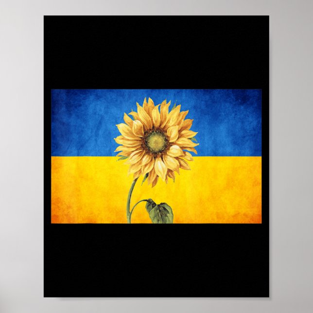 Affiche Tournesol Ukraine Drapeau ukrainien Vintage stand  (Devant)