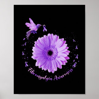 Affiche Tournesol violet Ribbon Fibromyalgie Sensibilisati