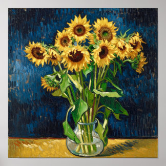Affiche Tournesols dans un vase d'après Van Gogh
