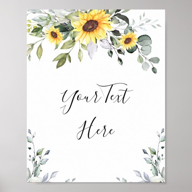 Affiche Tournesols Élégants Eucalyptus Verdure Personnalis (Devant)