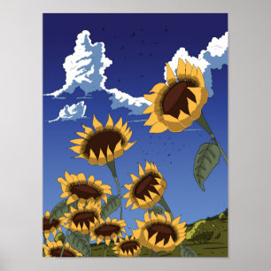 Affiche Tournesols en été