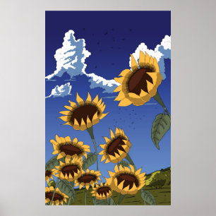 Affiche Tournesols en été