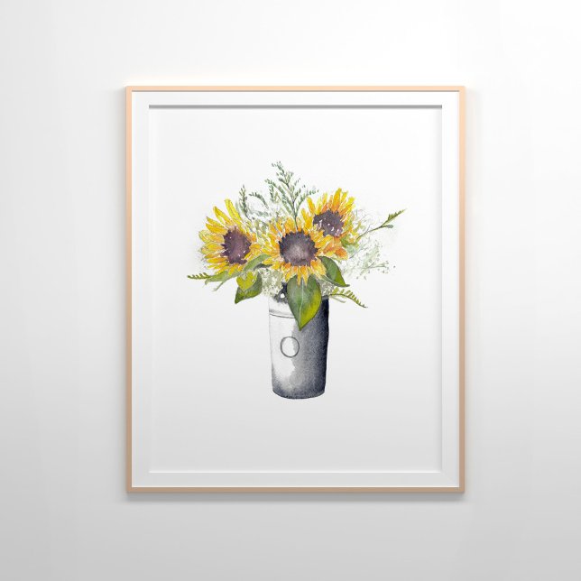 Affiche Tournesols encore vie aquarelle peinture (Créateur téléchargé)