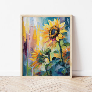 Affiche Tournesols Peinture Abstraite Florale moderne