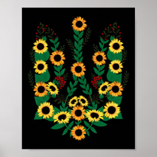 Affiche Tournesols ukrainiens formant les armoiries de l'U