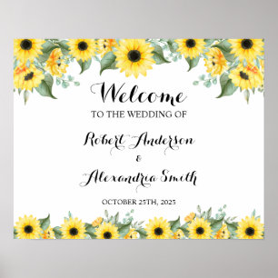 Affiche Tournesols Verdure Bienvenue Mariage