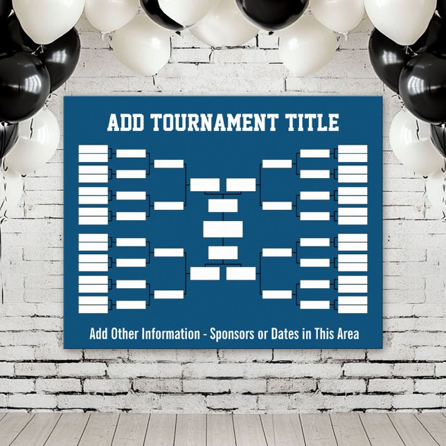 Affiche Tournoi de sport bleu crochet (Custom Tournament Bracket Poster)