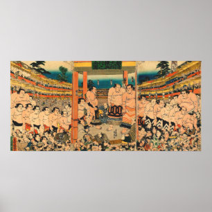 Affiche Tournoi de Sumô Utagawa Kunisada 1829