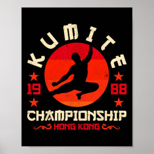 Affiche Tournoi Kumite vintage Retro Funny Karate Viral