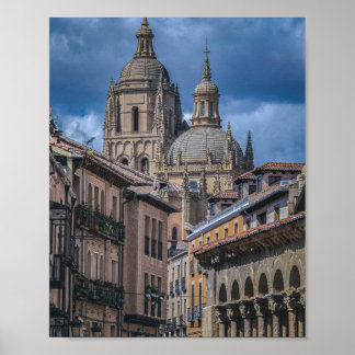 Affiche tours de la cathédrale historique de Ségovie