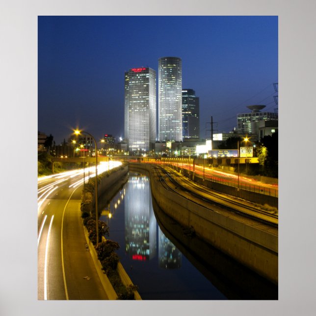 Affiche Tours de Tel Aviv Night Photo (Devant)