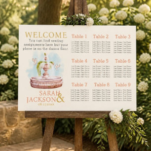 Affiche Tourterelles romantiques Coral Mariage Carte de si