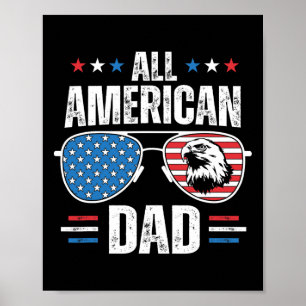 Affiche Tous les américains papa 4 juillet Fête des pères
