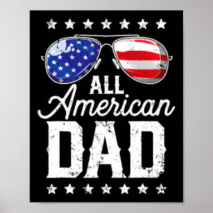 Affiche Tous les américains papa 4 juillet Fête des pères 