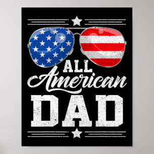 Affiche Tous les américains papa 4 juillet Fête des pères