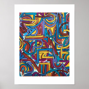 Affiche Tous les chemins mènent là - Art abstrait peint à