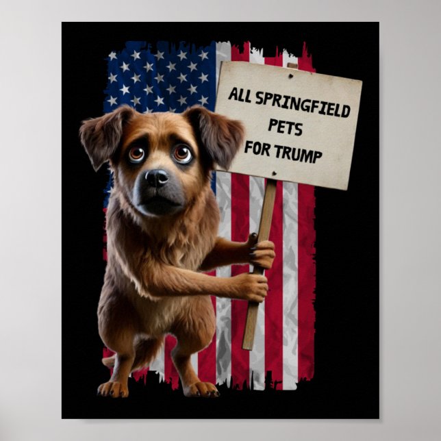 Affiche Tous Les Chiens De Springfield Pour Trump Ils Mang (Devant)